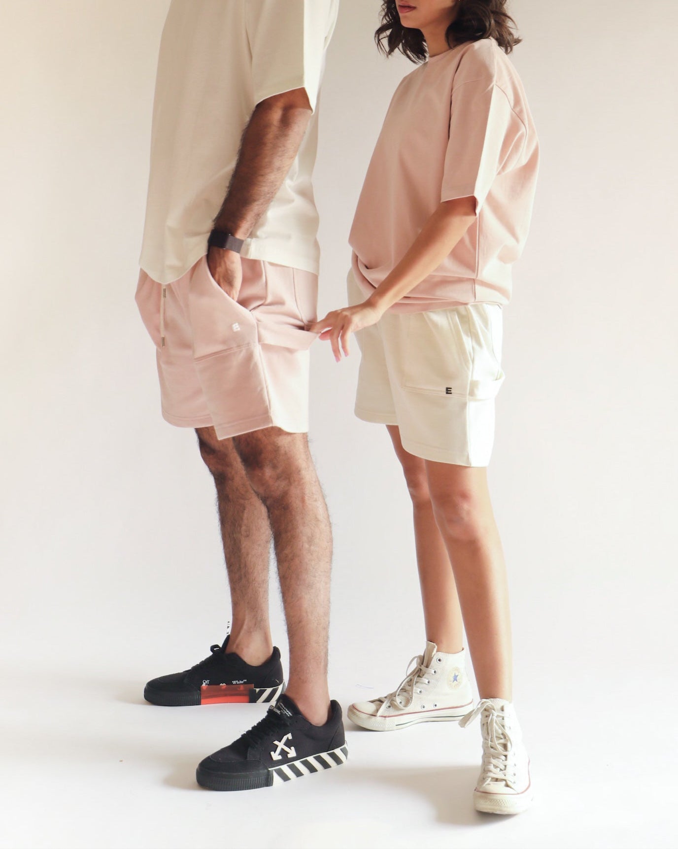 carpenter style shorts - cream