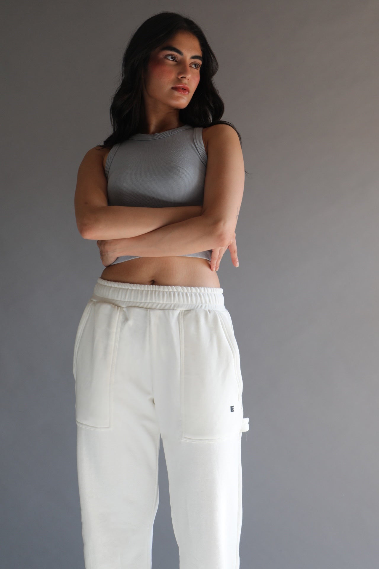 carpenter style sweatpants - cream