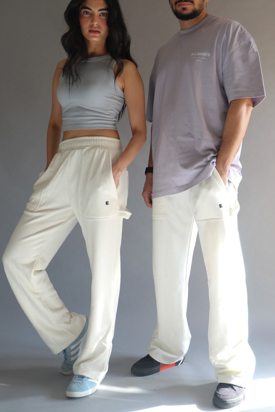 carpenter style sweatpants - cream